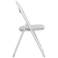 Produktbild för Fällstol 2 pcs Vit 48 x 43,5 x 81 cm Konstläder