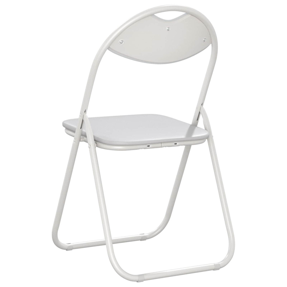 Produktbild för Fällstol 2 pcs Vit 48 x 43,5 x 81 cm Konstläder