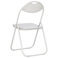 Produktbild för Fällstol 2 pcs Vit 48 x 43,5 x 81 cm Konstläder