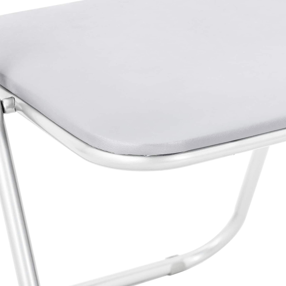 Produktbild för Fällstol 2 pcs Vit 48 x 43,5 x 81 cm Konstläder