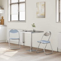 Produktbild för Fällstol 2 pcs Grå 48 x 43,5 x 81 cm Konstläder