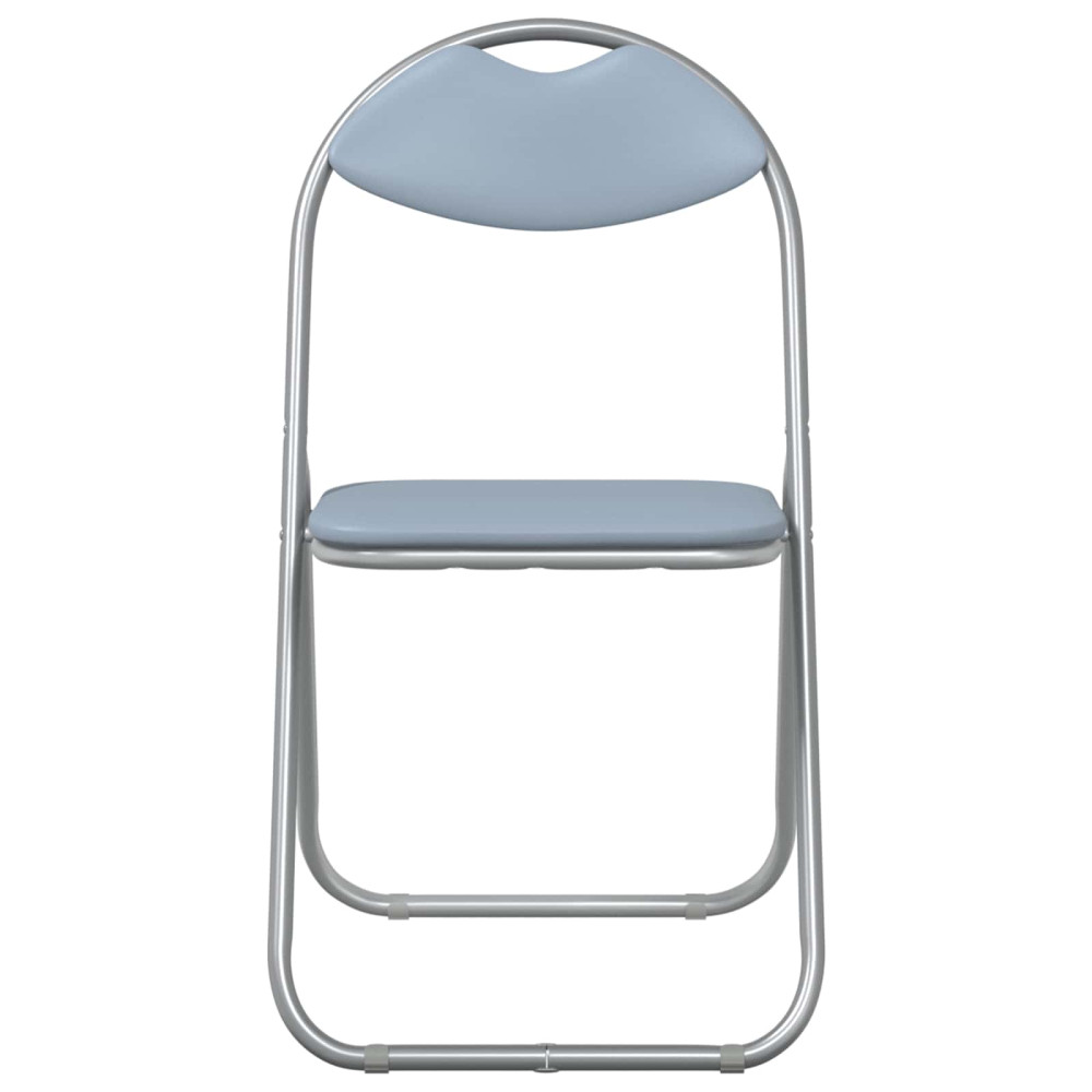 Produktbild för Fällstol 2 pcs Grå 48 x 43,5 x 81 cm Konstläder