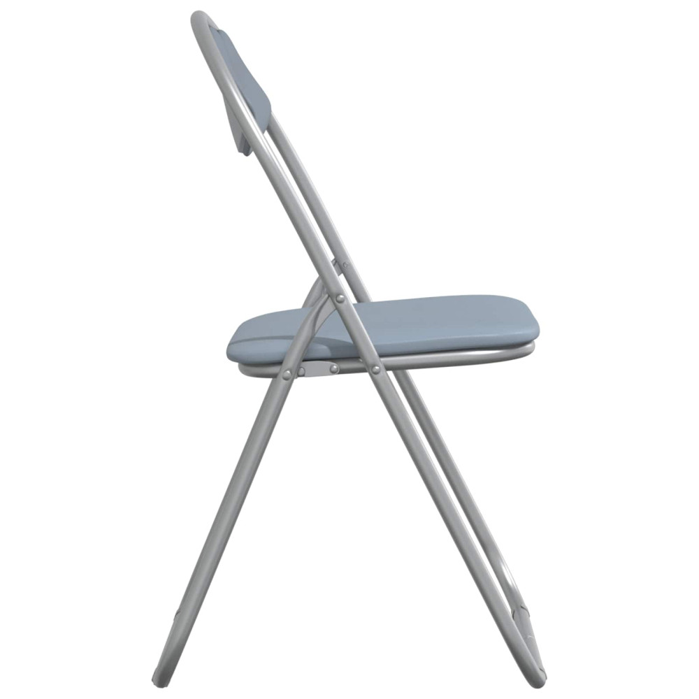 Produktbild för Fällstol 2 pcs Grå 48 x 43,5 x 81 cm Konstläder
