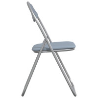 Produktbild för Fällstol 2 pcs Grå 48 x 43,5 x 81 cm Konstläder