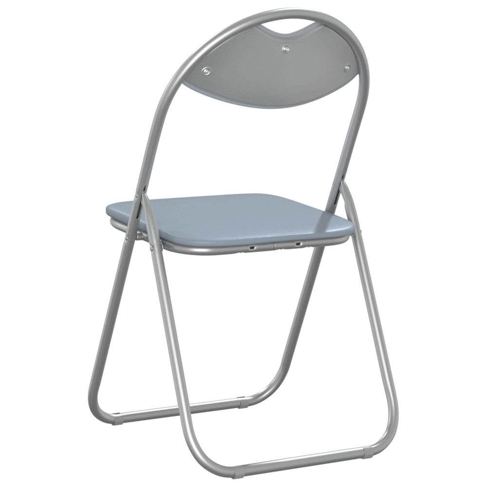 Produktbild för Fällstol 2 pcs Grå 48 x 43,5 x 81 cm Konstläder
