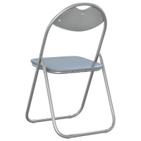 Produktbild för Fällstol 2 pcs Grå 48 x 43,5 x 81 cm Konstläder