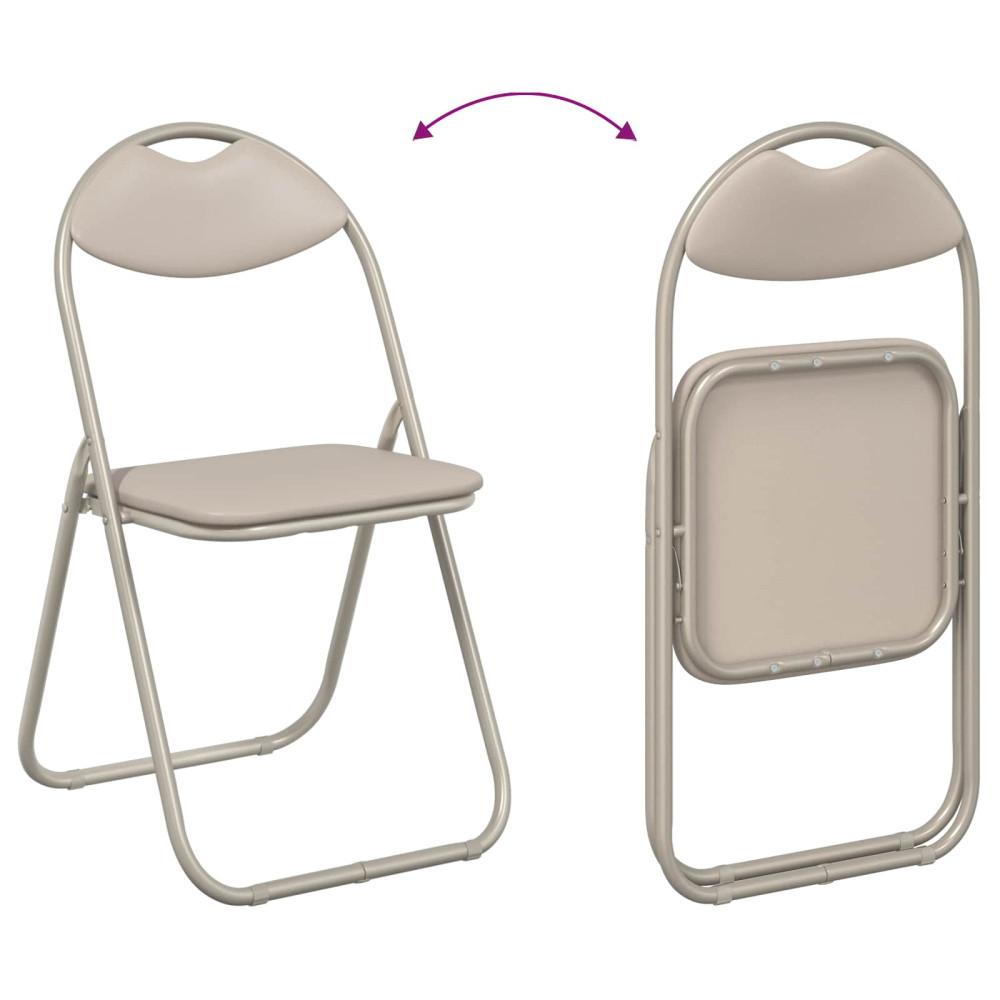 Produktbild för Fällstol 2 pcs Sand 48 x 43,5 x 81 cm Konstläder