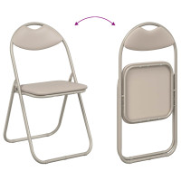 Produktbild för Fällstol 2 pcs Sand 48 x 43,5 x 81 cm Konstläder