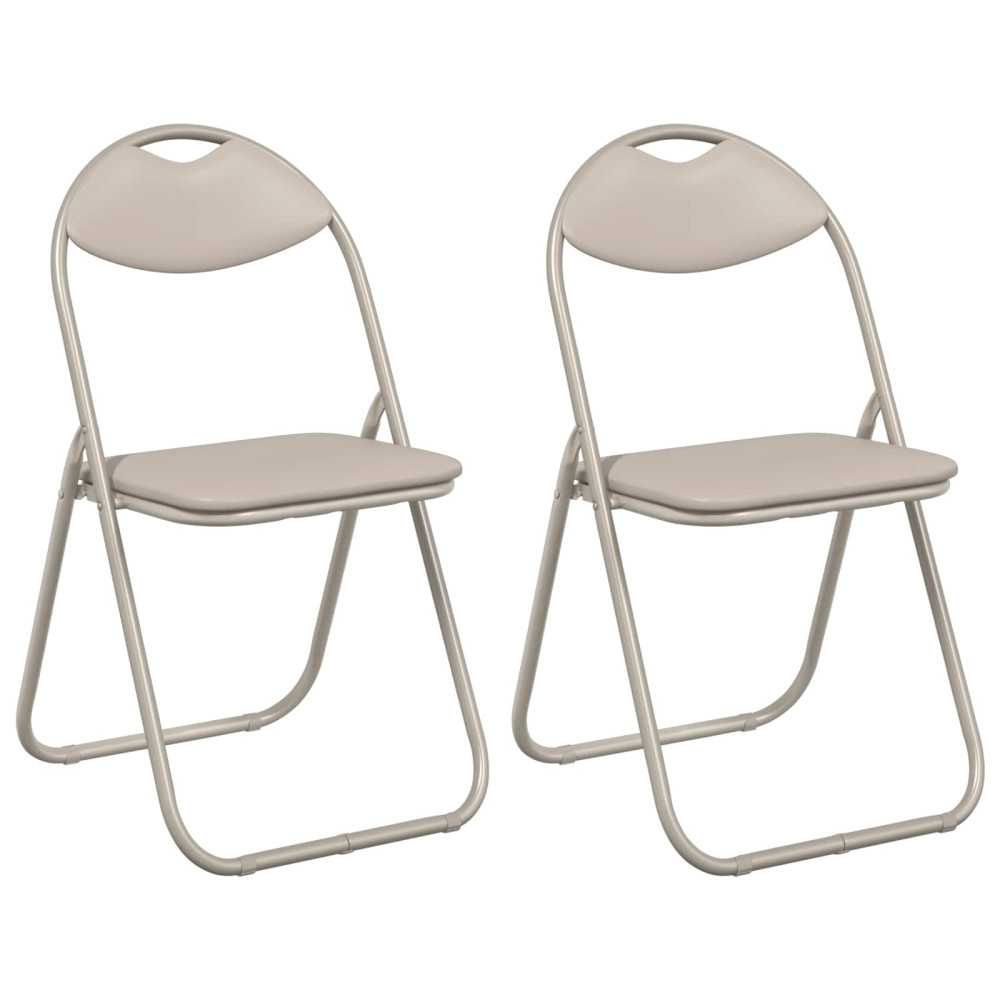 Produktbild för Fällstol 2 pcs Sand 48 x 43,5 x 81 cm Konstläder