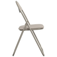 Produktbild för Fällstol 2 pcs Sand 48 x 43,5 x 81 cm Konstläder