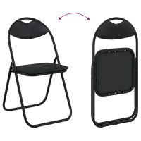 Produktbild för Fällstol 2 pcs Svart 48 x 43,5 x 81 cm Konstläder