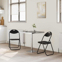 Produktbild för Fällstol 2 pcs Svart 48 x 43,5 x 81 cm Konstläder
