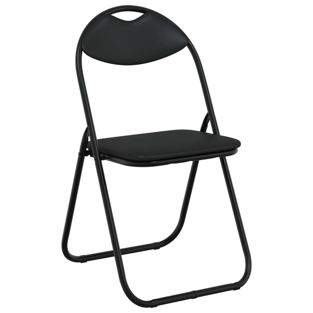Produktbild för Fällstol 2 pcs Svart 48 x 43,5 x 81 cm Konstläder