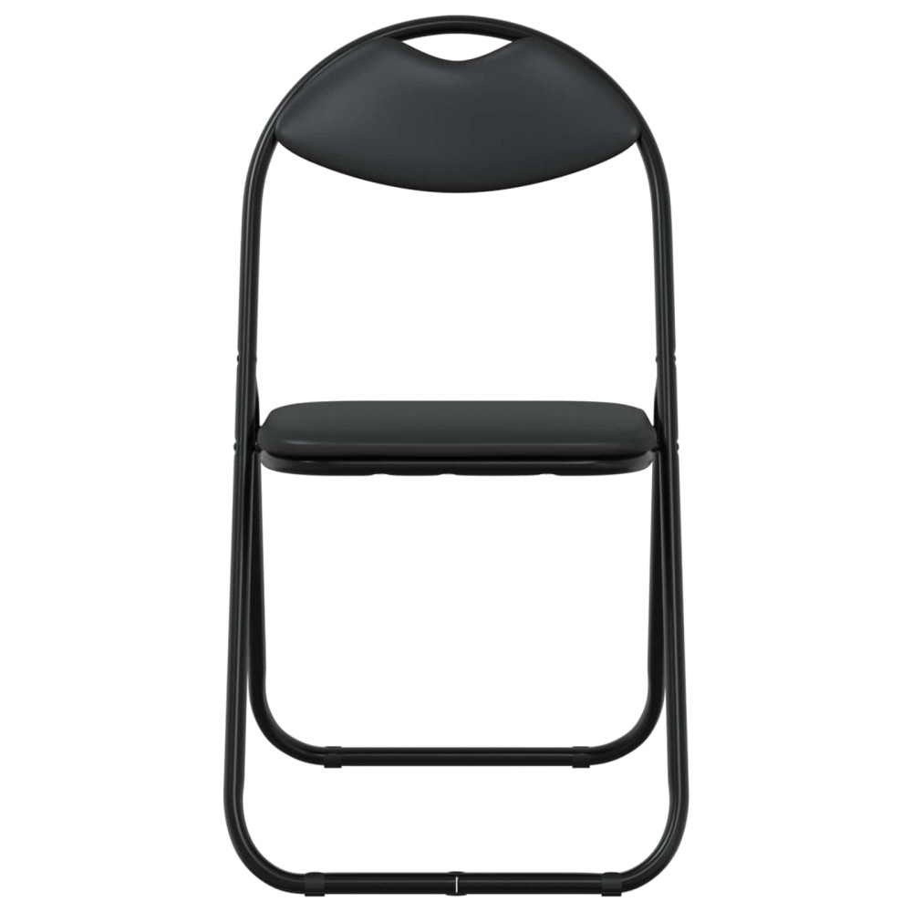 Produktbild för Fällstol 2 pcs Svart 48 x 43,5 x 81 cm Konstläder