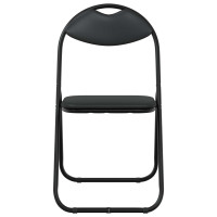 Produktbild för Fällstol 2 pcs Svart 48 x 43,5 x 81 cm Konstläder