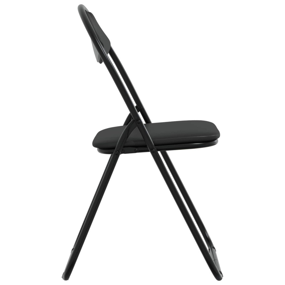 Produktbild för Fällstol 2 pcs Svart 48 x 43,5 x 81 cm Konstläder