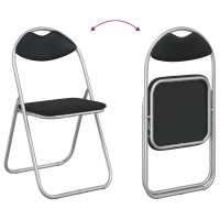 Produktbild för Fällstol 8 pcs Svart och Grå 48 x 43,5 x 81 cm Konstläder