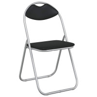 Produktbild för Fällstol 8 pcs Svart och Grå 48 x 43,5 x 81 cm Konstläder