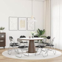 Produktbild för Fällstol 8 pcs Svart och Grå 48 x 43,5 x 81 cm Konstläder