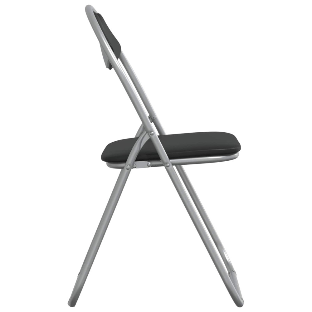 Produktbild för Fällstol 8 pcs Svart och Grå 48 x 43,5 x 81 cm Konstläder