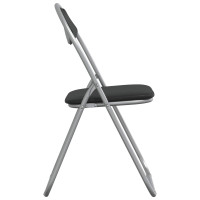 Produktbild för Fällstol 8 pcs Svart och Grå 48 x 43,5 x 81 cm Konstläder