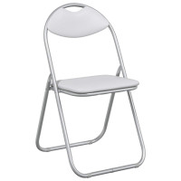 Produktbild för Fällstol 8 pcs Vitt och Grått 48 x 43,5 x 81 cm Konstläder