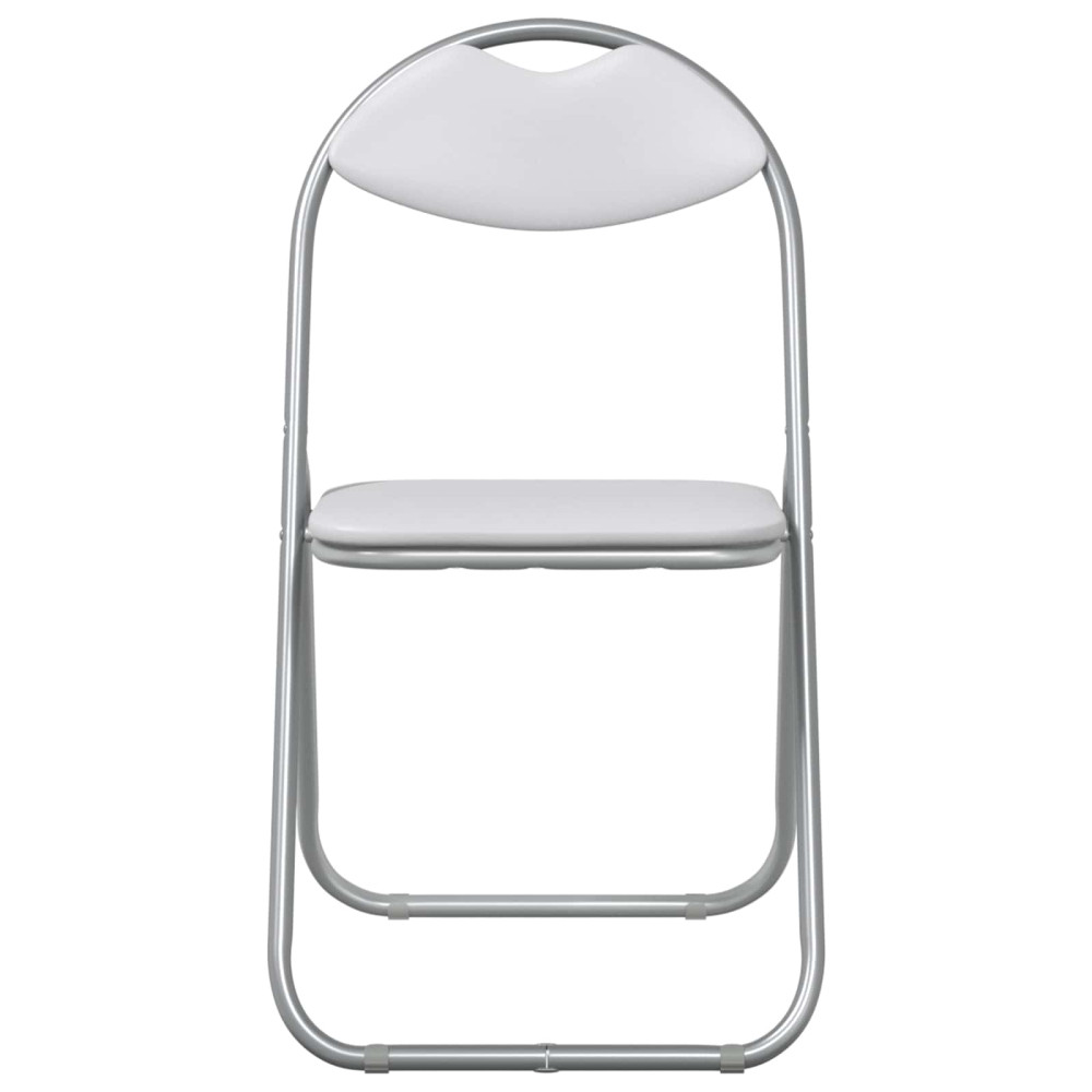 Produktbild för Fällstol 8 pcs Vitt och Grått 48 x 43,5 x 81 cm Konstläder
