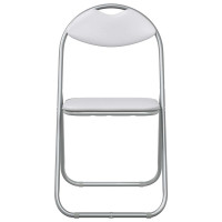 Produktbild för Fällstol 8 pcs Vitt och Grått 48 x 43,5 x 81 cm Konstläder