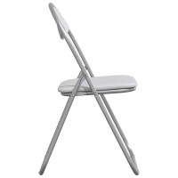 Produktbild för Fällstol 8 pcs Vitt och Grått 48 x 43,5 x 81 cm Konstläder