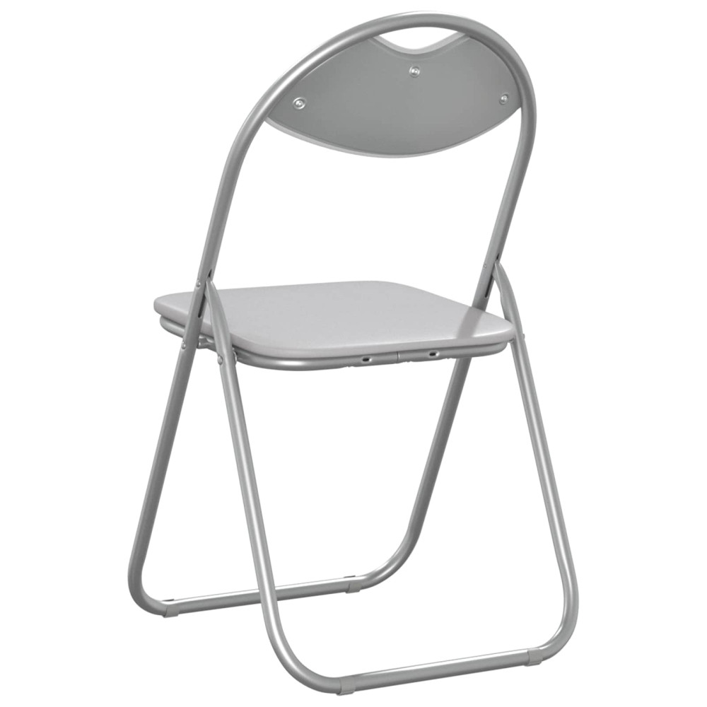 Produktbild för Fällstol 8 pcs Vitt och Grått 48 x 43,5 x 81 cm Konstläder