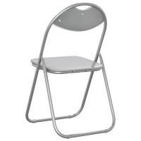 Produktbild för Fällstol 8 pcs Vitt och Grått 48 x 43,5 x 81 cm Konstläder