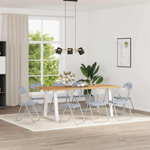 vidaXL Fällstol 8 pcs Grå 48 x 43,5 x 81 cm Konstläder