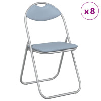 Produktbild för Fällstol 8 pcs Grå 48 x 43,5 x 81 cm Konstläder