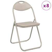 Produktbild för Fällstol 8 pcs Sand 48 x 43,5 x 81 cm Konstläder
