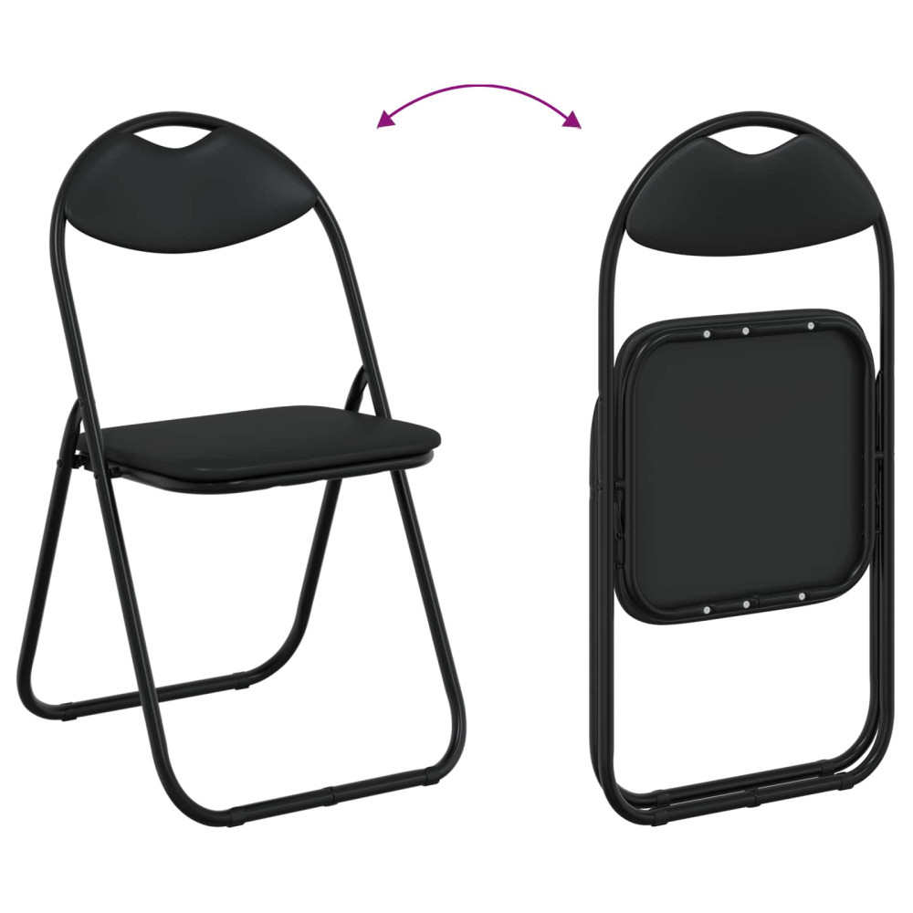 Produktbild för Fällstol 8 pcs Svart 48 x 43,5 x 81 cm Konstläder