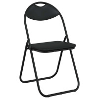 Produktbild för Fällstol 8 pcs Svart 48 x 43,5 x 81 cm Konstläder