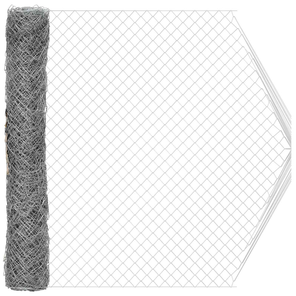Produktbild för Kedjelänk Stängsel Galvaniserad 2 x 20 m Glas