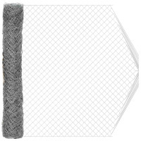 Produktbild för Kedjelänk Stängsel Galvaniserad 2 x 20 m Glas