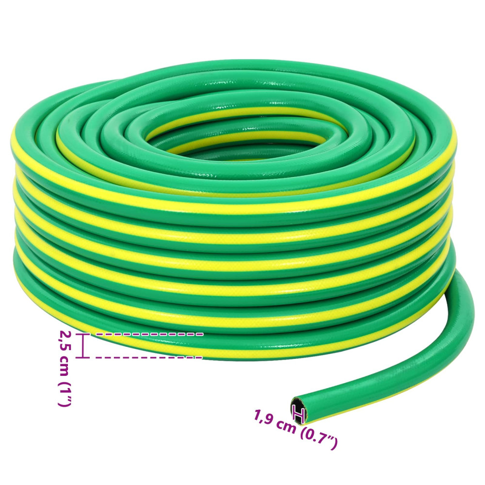 Produktbild för Trädgårdsslang 5-lagers Grön och Gul 3 / 4'' 30 m PVC
