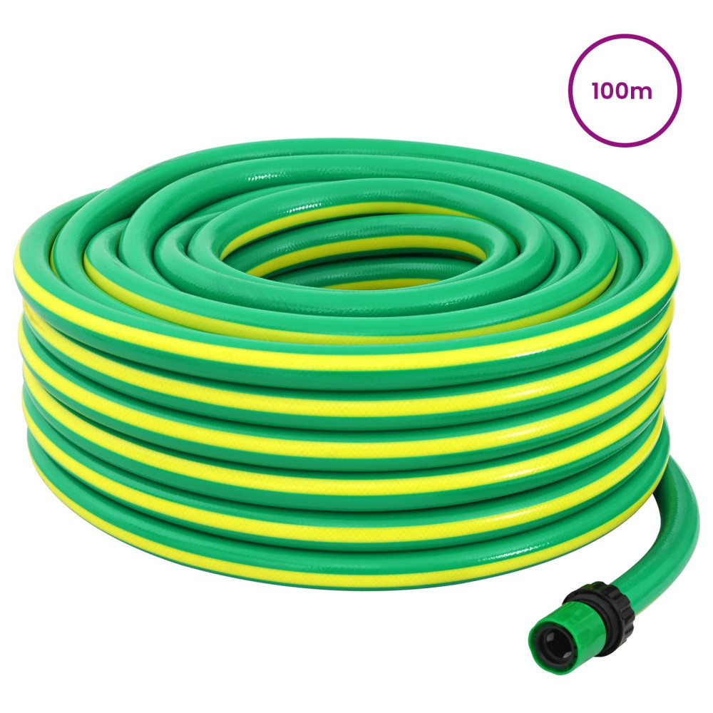Produktbild för Trädgårdsslang 5-lagers Grön och Gul 3 / 4'' 100 m PVC