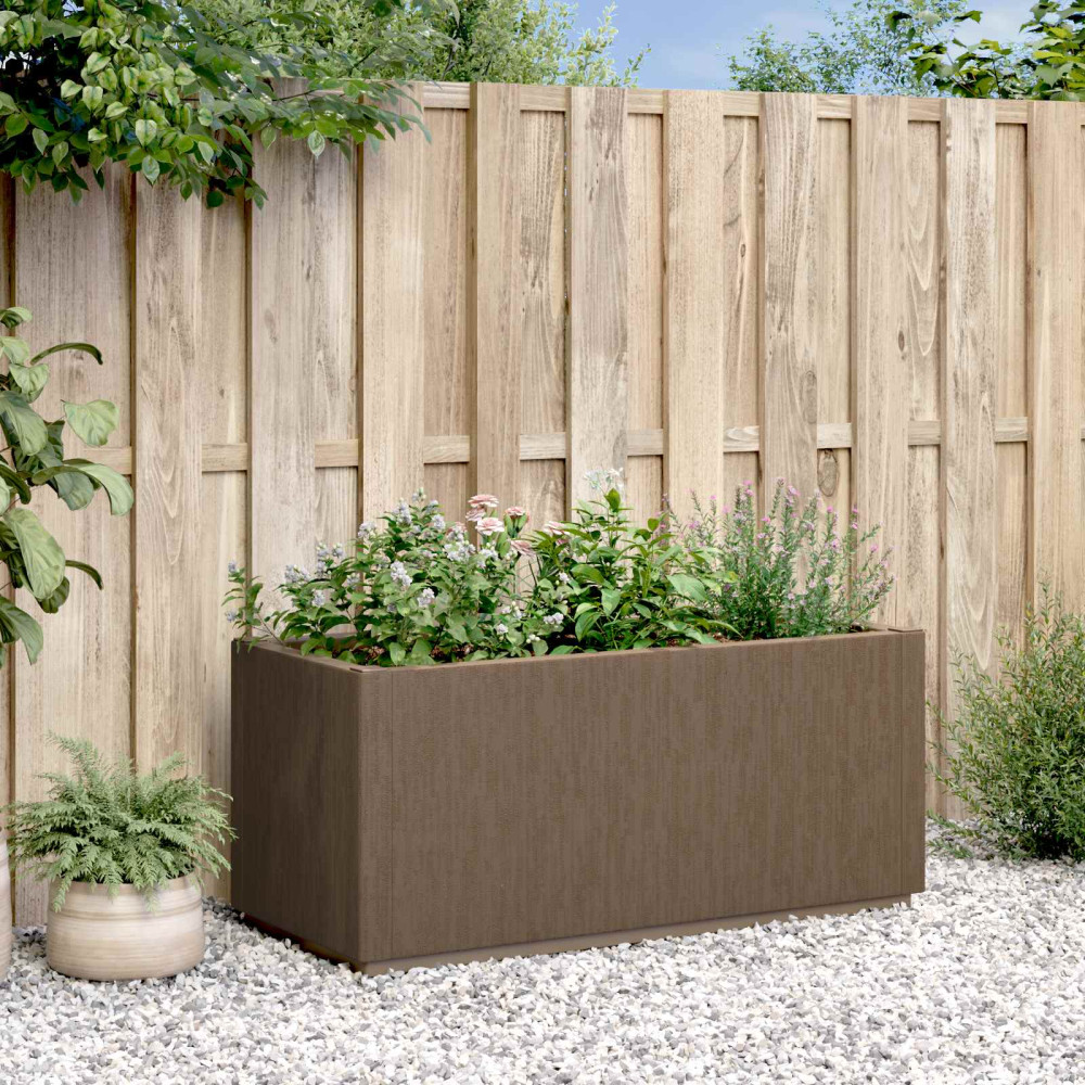 Produktbild för Trädgårdsblomlåda Brun 80 x 36 x 35 cm PP