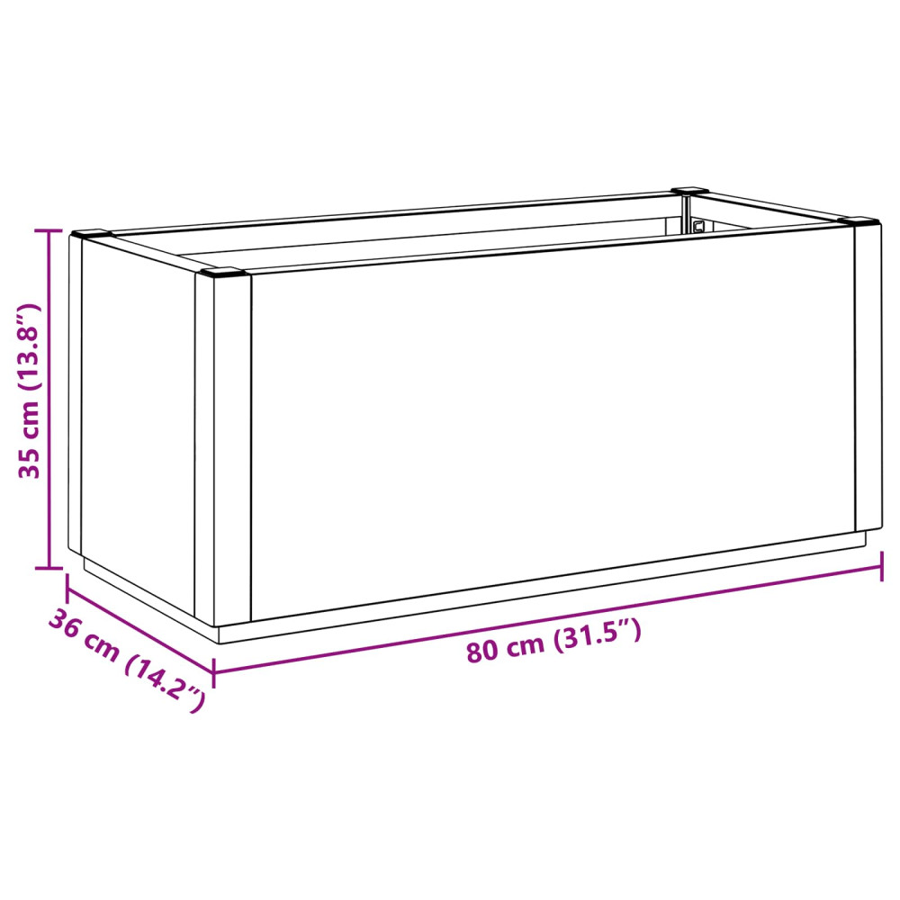 Produktbild för Trädgårdsblomlåda Brun 80 x 36 x 35 cm PP