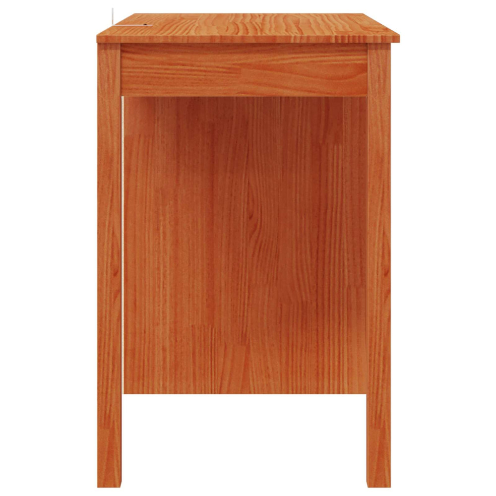 Produktbild för Skrivbord med låda VaxBrun 100 x 50 x 74 cm Massivt furu