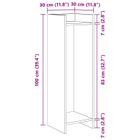 Produktbild för Växtställ 2 st Vit 30 x 30 x 100 cm Konstruerat trä