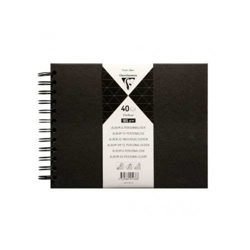 Clairefontaine Clairefontaine Scrap Album, Black Hardcover, wirebound, 40 B...