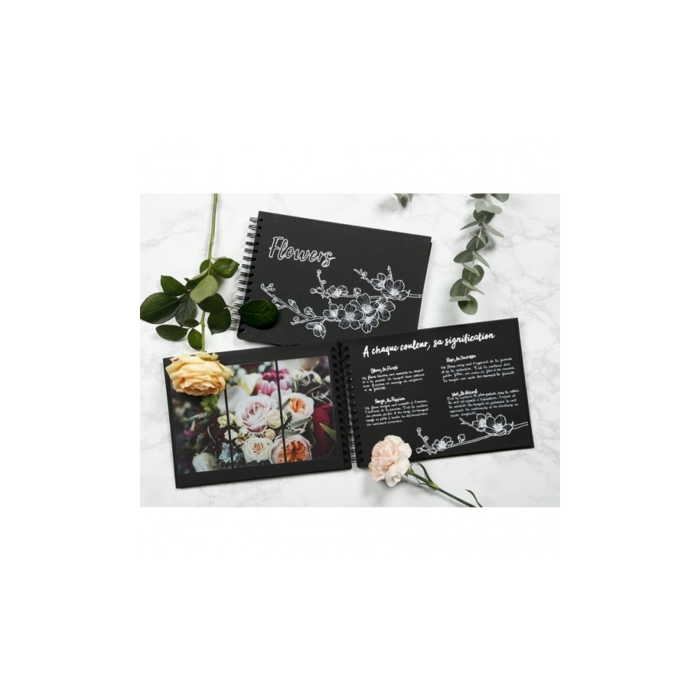 Produktbild för Clairefontaine Scrap Album, Black Hardcover, wirebound, 40 B...