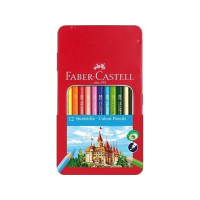 Produktbild för Faber-Castell färgpennor, sexkantig form, ask med 12 blandad...