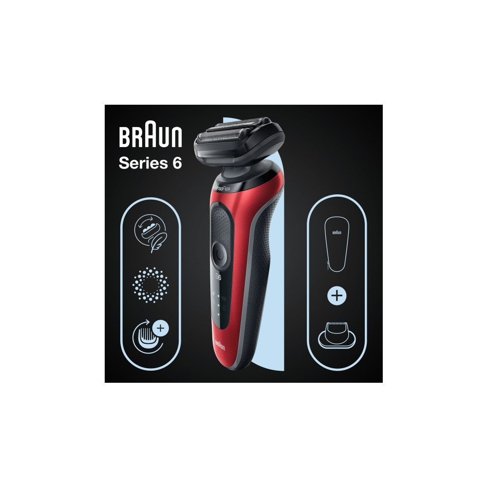 Produktbild för Braun Series 6 61-R1200S - rakapparat - röd