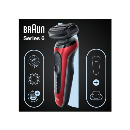 Braun Braun Series 6 61-R1200S - rakapparat - röd