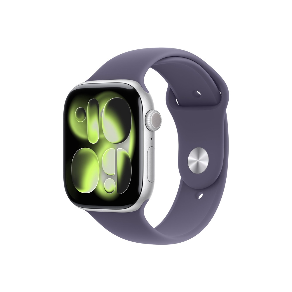 Produktbild för Apple Watch Series 11 (GPS + Cellular) - silveraluminium - smart klocka med sportband - lila dimma - 64 GB